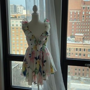 Floral Romper Dress with Interchangeable Straps